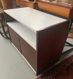 Audiomeubel wit bruin LP-rek - vintage retro kast, Ophalen, Gebruikt, 50 tot 100 cm, Onbekend