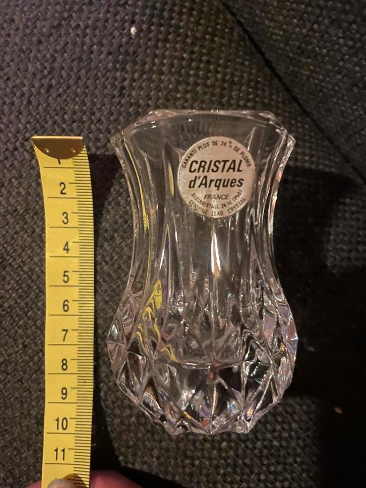 Set van 2 kristallen vaasjes – Cristal d’Arques, Antiek en Kunst, Antiek | Glas en Kristal, Ophalen of Verzenden