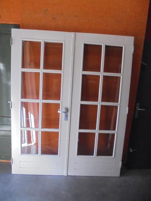 Openslaande tuindeuren dubbelglas, 166 x 211 (nr. BW140A), Doe-het-zelf en Verbouw, Deuren en Horren, Zo goed als nieuw, Buitendeur