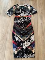 Midi-jurk met gekleurde print Asos maat 36, Kleding | Dames, Verzenden, Zwart, Zo goed als nieuw, Maat 36 (S)