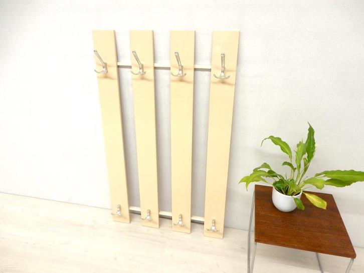 XL retro vintage kapstok jaren 60 hout creme wit, Huis en Inrichting, Woonaccessoires | Kapstokken, Gebruikt, Wandkapstok, Minder dan 100 cm