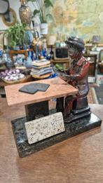 Kaartspelende Man - Marmer & Steen Sculptuur, Ophalen of Verzenden