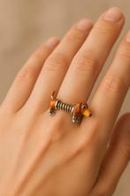Grappige Teckel Ring, Overige materialen, Bruin, Nieuw, Ophalen of Verzenden