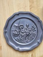 Tinnen Wandbord met Keurmerk. De " druiveneters"., Antiek en Kunst, Antiek | Tin, Ophalen of Verzenden