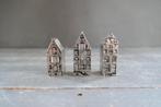 Vintage tinnen miniatuur huisjes grachtenpanden 3 x gemerkt, Ophalen of Verzenden, Zo goed als nieuw, Overige typen