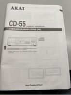 Gebruiks Handleiding Akai CD-speler CD-55, Ophalen of Verzenden, Zo goed als nieuw, Overige merken