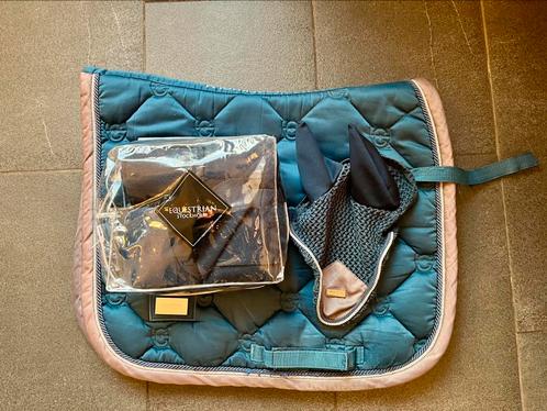 Equestrian Stockholm setje, moroccan bleu, Dieren en Toebehoren, Paarden en Pony's | Dekens en Dekjes, Gebruikt, Dekje, Ophalen of Verzenden