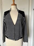 JUFFROUW JANSEN tricot vestje zw/ witte streep maat L, Ophalen of Verzenden, Zo goed als nieuw, Maat 42/44 (L), Overige kleuren