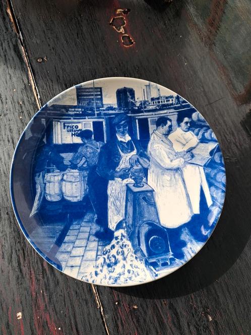 Vintage Friesland Frico Leeuwarden Blauw Delfts Bord, Antiek en Kunst, Antiek | Wandborden en Tegels, Ophalen of Verzenden