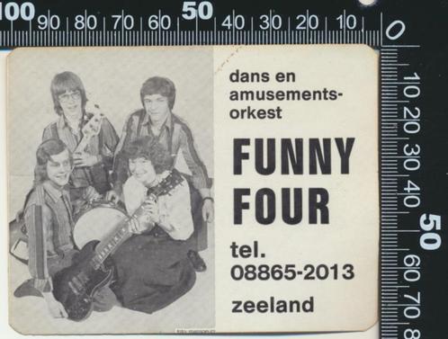 Sticker: Dans en Amusementsorkest Funny Four - Zeeland, Verzamelen, Stickers, Zo goed als nieuw, Bedrijf of Vereniging, Ophalen of Verzenden