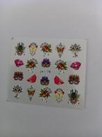 Velletje nagel water decals stickers jel-78 figuren vlinder, Verzenden, Wit, Nieuw, Handen en Nagels