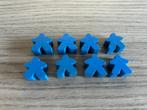 8 Carcassonne Meeples - Blauw, Een of twee spelers, Ophalen of Verzenden, Gebruikt, 999 Games b.v.