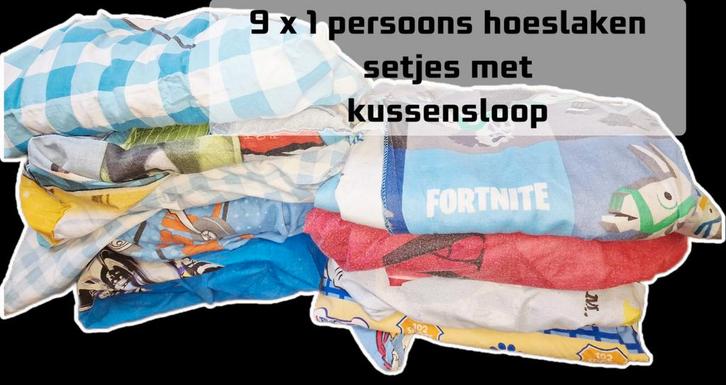 9x 1-persoons hoeslakensets met kussenslopen, Huis en Inrichting, Slaapkamer | Beddengoed, Nieuw, Dekbedovertrek, Eenpersoons