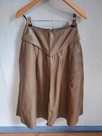 Vintage grijs/bruine lange leren damesrok. Mt.XXS/XS., Kleding | Dames, Rokken, Bruin, Ophalen of Verzenden, Vintage, Maat 34 (XS) of kleiner