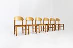Vintage eetkamer stoelen in grenenhout van Rainer Daumiller, Huis en Inrichting, Stoelen, Ophalen, Gebruikt, Bruin, Vintage