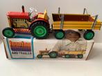 Blikken Tractor met Trailer, Antiek en Kunst, Antiek | Speelgoed, Ophalen of Verzenden
