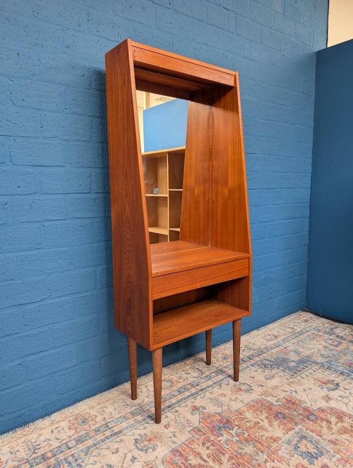 Vintage halkast met spiegel, jaren 60, Verzamelen, Retro, Huis en Inrichting, Ophalen