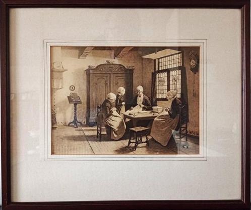 ANTIEKE INGELIJSTE PRENT VAN DAVID ADOLPH CONSTANT ARTZ ., Antiek en Kunst, Kunst | Etsen en Gravures, Ophalen of Verzenden