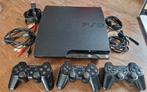 PS3 Slim, games & accessoires, Ophalen of Verzenden, 120 GB, Met 3 controllers of meer, Slim