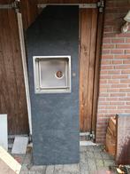 aanrechtblad met spoelbak, nooit gebruikt., Ophalen, 100 tot 150 cm, Nieuw, Grijs
