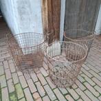 Stoere oude brocante metalen mand draadmand *Etage3*, Huis en Inrichting, Woonaccessoires | Overige, Gebruikt, Ophalen of Verzenden