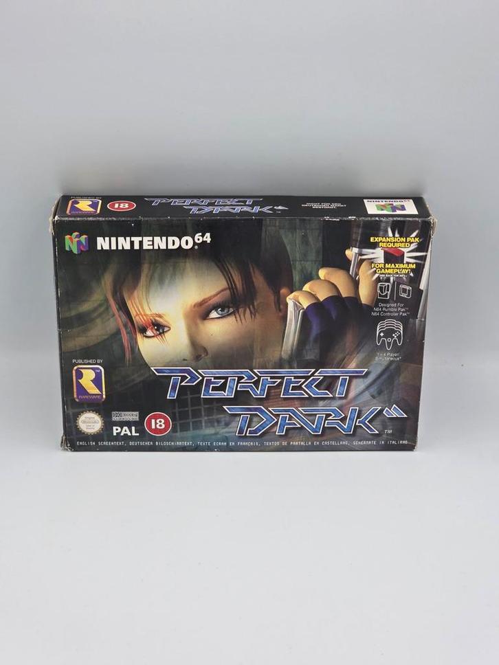 Perfect Dark N64 Compleet met Doos, Boekje + Protector, Spelcomputers en Games, Games | Nintendo 64, Gebruikt, Shooter, 1 speler