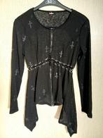 Gothic punkrave blouse M L, Ophalen of Verzenden, Zo goed als nieuw, Bovenkleding