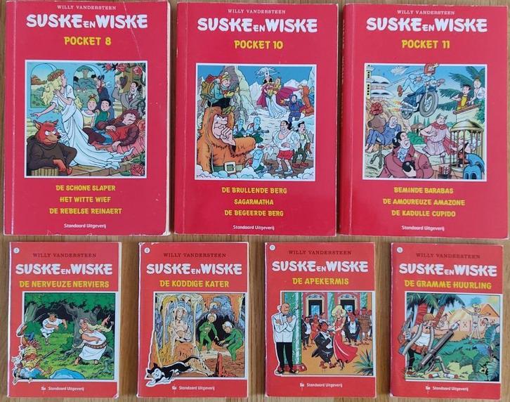 Suske en Wiske, 3 pockets en 4 mini-albums, Boeken, Stripboeken, Gelezen, Meerdere stripboeken, Ophalen of Verzenden