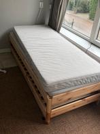 Nieuw Ikea bed. 1 en 2 persoons. 2x 80x2 mtr., Huis en Inrichting, Ophalen, Bruin, Tweepersoons, Zo goed als nieuw