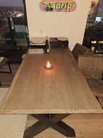 Long dining table with crossed legs looking for a new home, Huis en Inrichting, Tafels | Eettafels, Ophalen, Gebruikt, 200 cm of meer