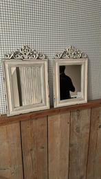 2 Franse tijdloze Barok / Brocante spiegels kuif landelijk, Minder dan 50 cm, Ophalen of Verzenden, Zo goed als nieuw, Minder dan 100 cm