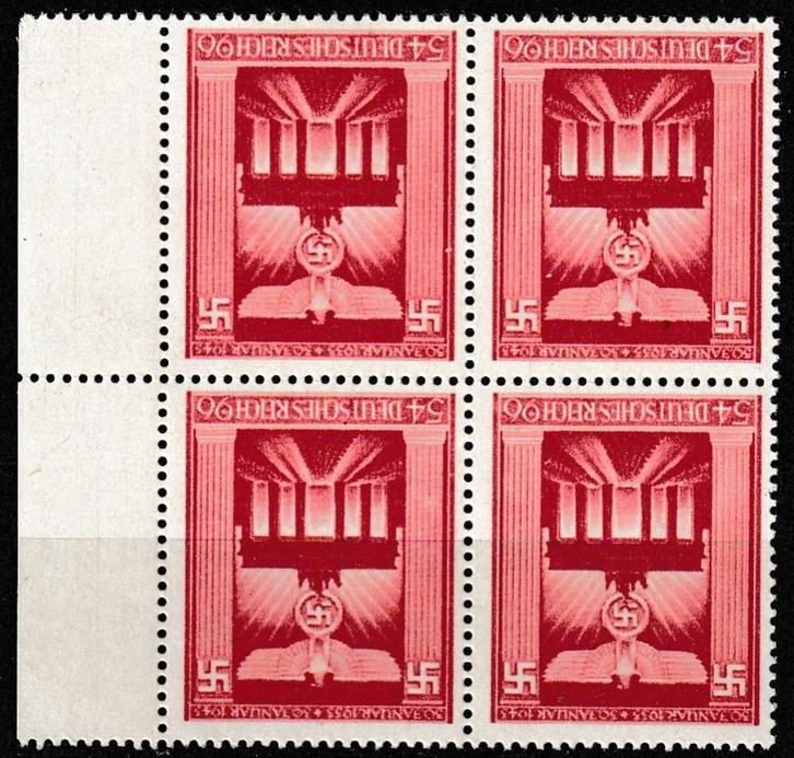 Duitse Rijk 829 postfris in blok van 4, Postzegels en Munten, Postzegels | Europa | Duitsland, Postfris, Duitse Keizerrijk, Verzenden