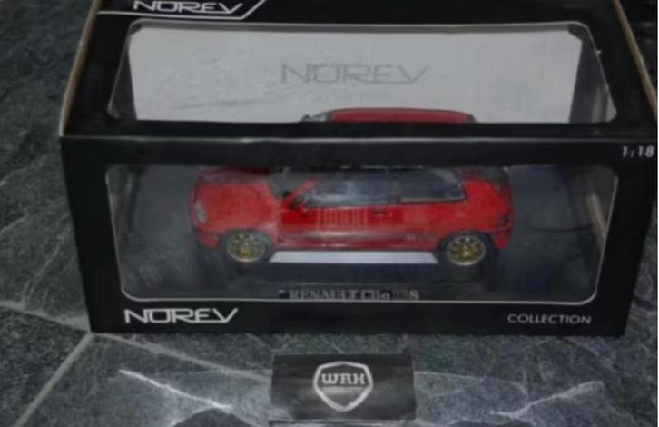 SALE 1:18 RENAULT CLIO 16S red gold wheels 185231 Norev WRH, Hobby en Vrije tijd, Modelauto's | 1:18, Zo goed als nieuw, Auto