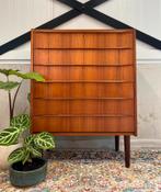 Deense Vintage Ladekast Retro Teak, 5 laden of meer, 100 tot 150 cm, Design mid century 60s jaren 60, 50 tot 100 cm