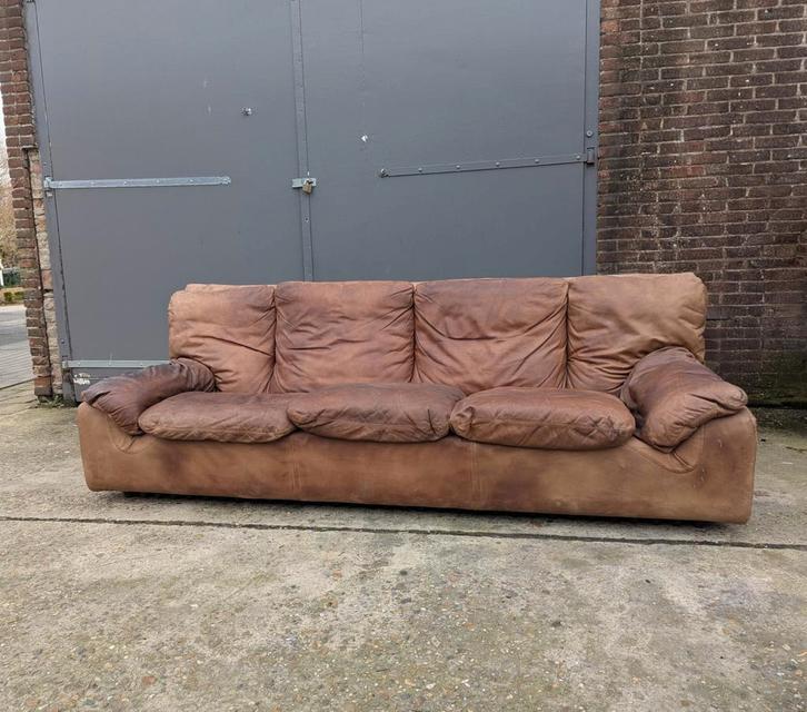 Vintage Italiaanse 3zitsbank, 1970s, Huis en Inrichting, Banken | Bankstellen, Gebruikt, Rechte bank, Driepersoons, 200 tot 250 cm