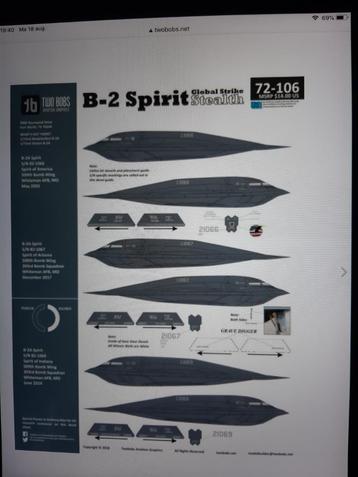 Gezocht B-2 decal set beschikbaar voor biedingen