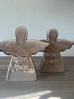 2 Taupe Kerst Engelen, Diversen, Kerst, Ophalen of Verzenden, Nieuw