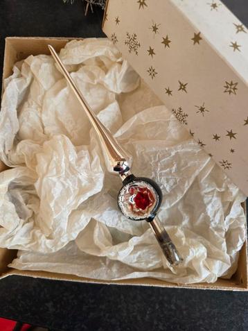 Antiek! Oude mini piek kwikglas rood groen retro vintage beschikbaar voor biedingen