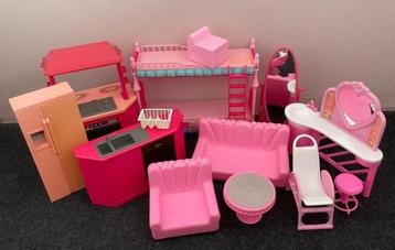 Barbie roze meubels van alles 