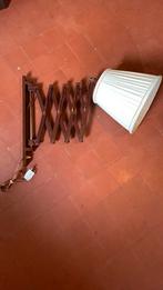 Vintage schaarlamp, Huis en Inrichting, Verzenden, Hout, Vintage retro jaren 60 ouderwets schaarlamp