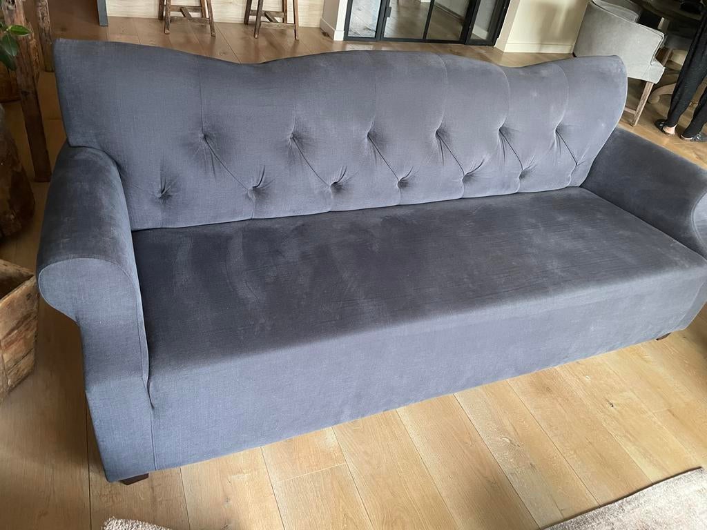 Zo goed als nieuwe antracietgrijze 3-zits bank, Stoer en sobere stijl, Minder dan 75 cm, Driepersoons, Ophalen of Verzenden