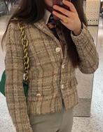 Prachtige elegante tweed zara blazer colbert jasje maat L, Ophalen of Verzenden, Zo goed als nieuw, Beige