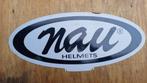 Mooi groot reclamebord tweezijdig met patina NAU Helmets, Motoren, Ophalen of Verzenden, Gebruikt