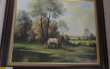 BOEREN PAARDEN IN DE WEI * Olieverf op Linnen * beschikbaar voor biedingen