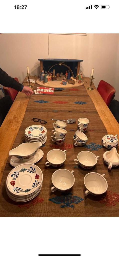 Boerenbont Servies - Koffie, Thee, Soep, Antiek en Kunst, Antiek | Servies compleet, Ophalen of Verzenden