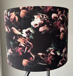 Lampenkap rond zwart velvet met bloemen 40x30 /+H, Huis en Inrichting, Lampen | Lampenkappen, 25 tot 50 cm, Zwart, Ophalen of Verzenden