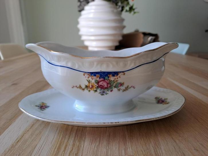 Antieke sauskom Schaller porselein 1930/1940, Antiek en Kunst, Antiek | Servies los, Ophalen of Verzenden