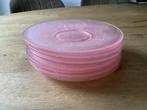 8 roze oude gebakschaaltjes, Antiek en Kunst, Antiek | Glas en Kristal, Ophalen of Verzenden