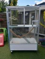Mooie volière aluminium 2 verdiepingen., Dieren en Toebehoren, Vogels | Hokken en Kooien, Ophalen, Gebruikt, Aluminium, Volière