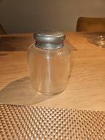 Antiek fries draadglas potje met aluminium deksel, Ophalen